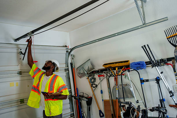 Professional Garage Door Installation technician working in Martindale, TX
